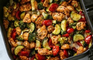 Air Fryer Chicken and Vegetables (in 15 minutes!)