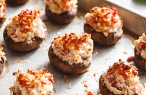 Baked Stuffed Mushrooms with Cream Cheese and Bacon