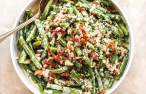Green Bean Casserole with Bacon and Parmesan