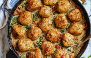 Creamy Spinach Turkey Meatballs
