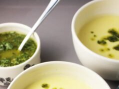 Creamy Fresh Corn Soup Recipe with Chimichurri