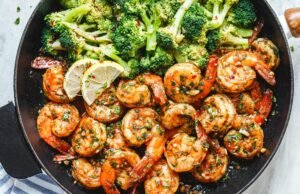 Garlic Butter Shrimp and Broccoli Skillet
