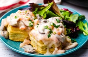 Easy Creamy Shrimp and Mushroom Vol-au-Vents