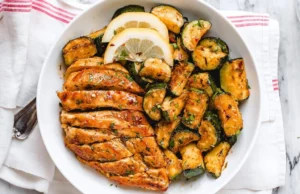 Asado Chicken Breast with Sauteed Lemon Zucchini