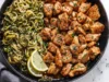 Garlic Butter Chicken Bites with Lemon Zucchini Noodles