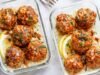 Meal Prep Garlic Butter Chicken Meatballs with Cauliflower Rice