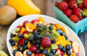 Fruit Salad with Honey Lime Dressing