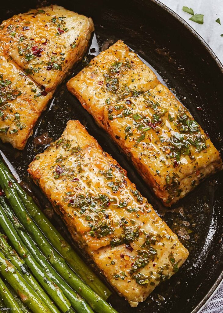 Pan-Seared Halibut with Browned Butter Sauce - homemestic.com