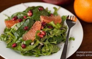 Pomegranate Orange Arugula Spinach Salad