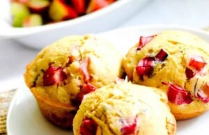 Healthy Orange Rhubarb Muffins with Buttermilk