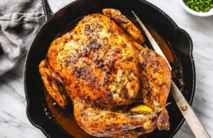 Roasted Chicken with Garlic Herb Butter