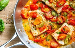 Pan-Seared Tilapia in Tomato Basil Sauce