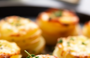 Mini Stacked Potato Gratins with Cheese